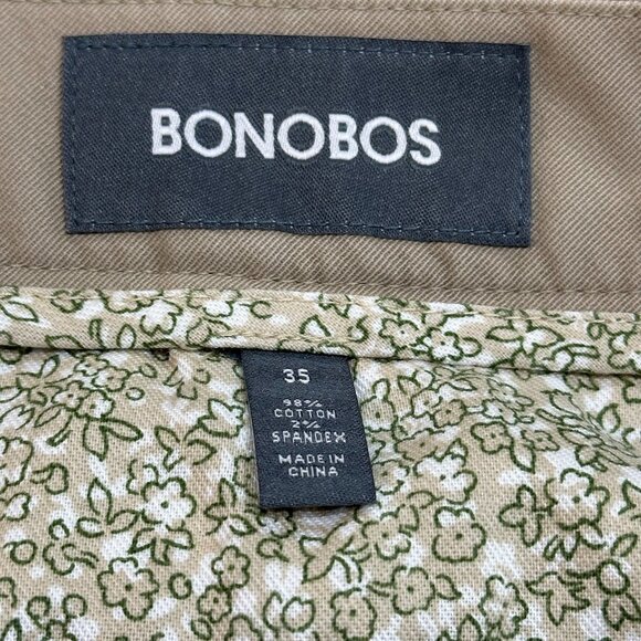 Bonobos The Chino 9" Flat Front Khaki Shorts Size 35 Preppy‎ Golf Button Zipper - Picture 5 of 9
